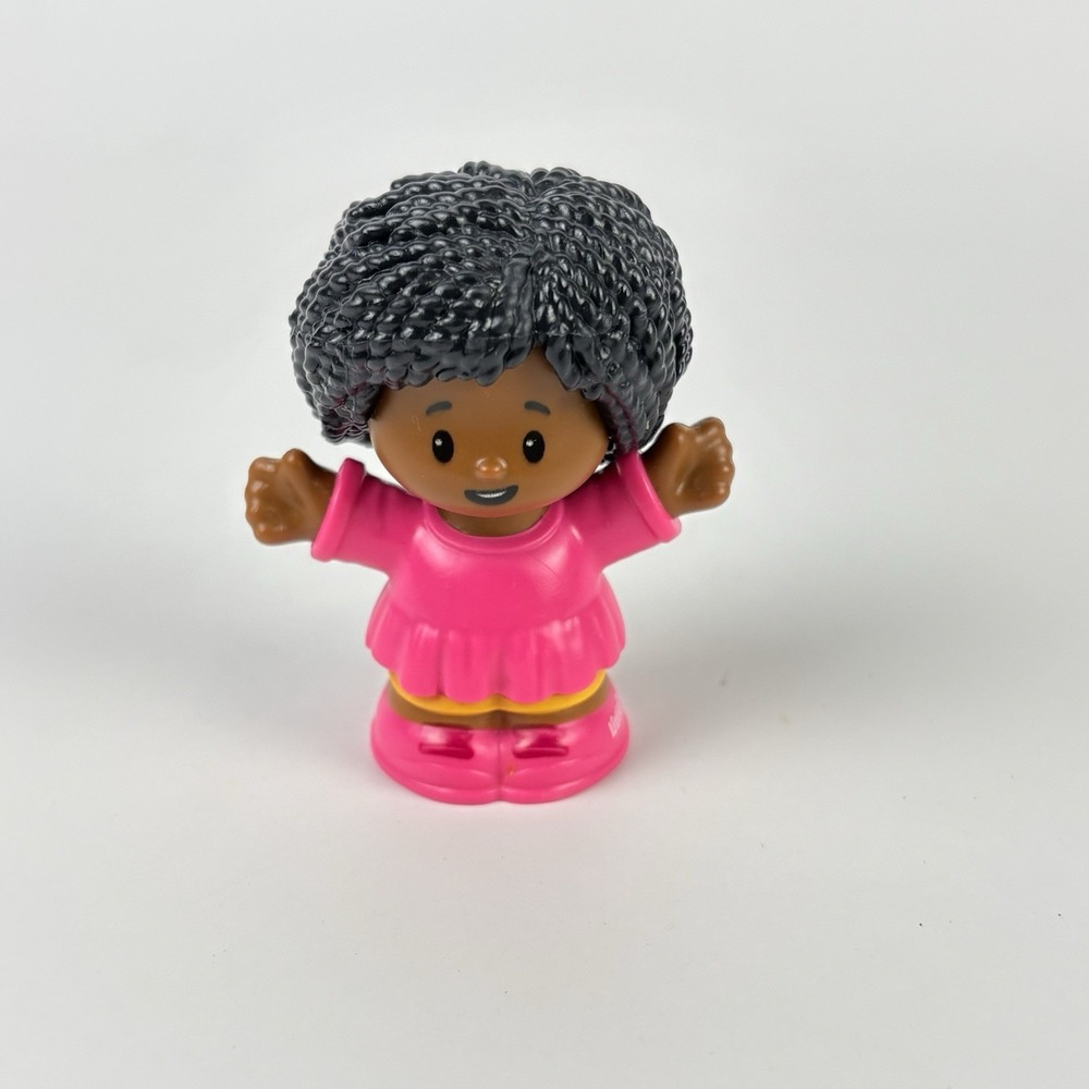 Fisher Price Little People African American Girl Pink Dress School